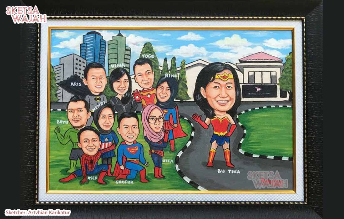 Karikatur Berwarna Media Canvas Artvhian Karikatur 3